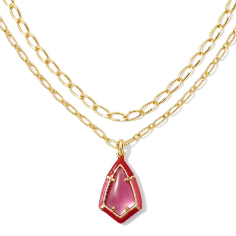 Kendra Scott Camry Enamel Frame Multi Strand Necklace